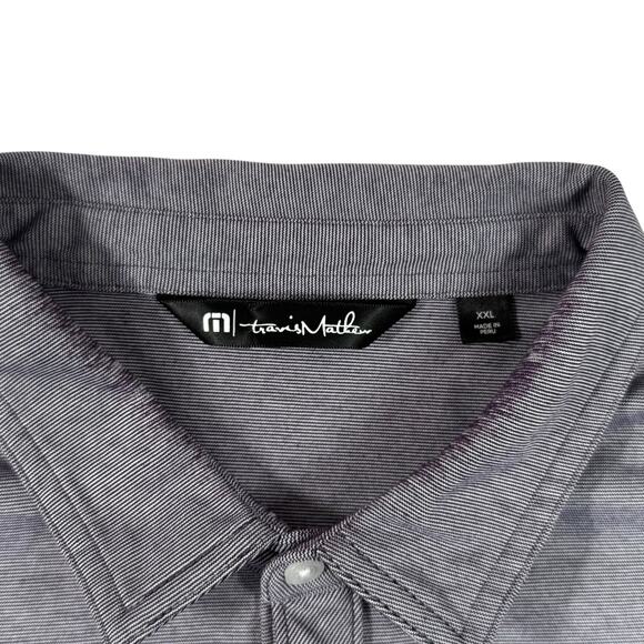 Travis Mathew Mens 2XL Gray Short Sleeve Athletic Polo Shirt - Picture 3 of 11